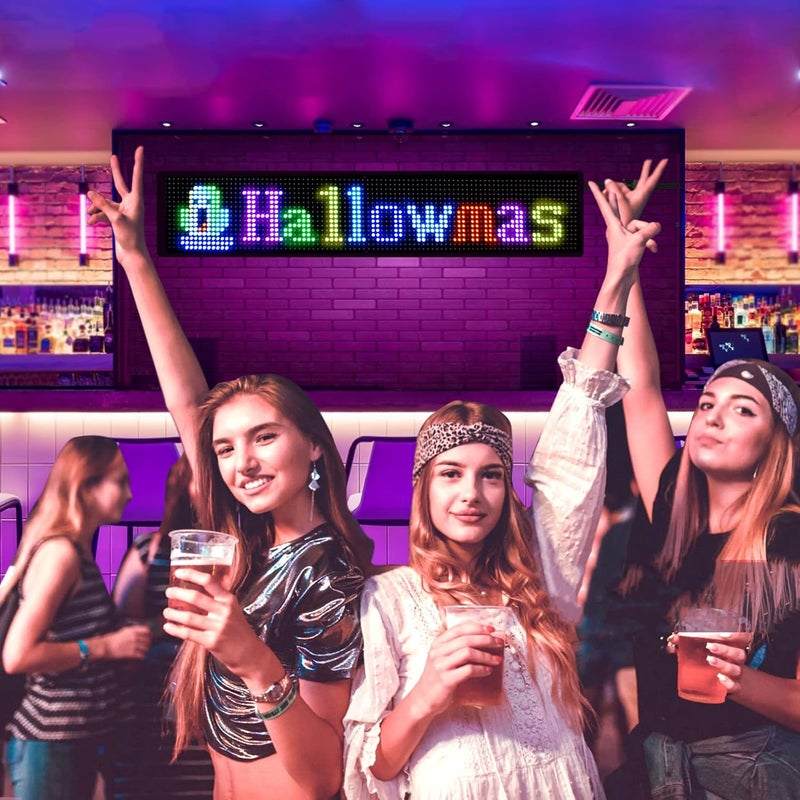 GOTUS Scrolling LED Sign,LED Signs for Business,Programmable Flexible Digital Sign,Bluetooth APP,DIY Animations,Text, Graffiti (27''x5'') - Image 2